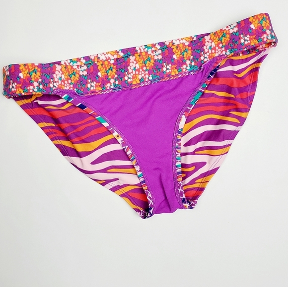 XHILARATION Boho Floral Multicolor Mixed Print Bikini Bottom Large - Picture 3 of 5